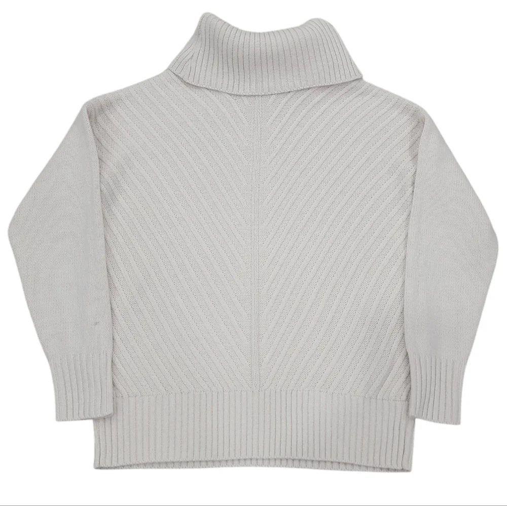 Eclipse Mitered Turtleneck Sweater Knit Neutral Cream White Pullover Wom… - Picture 16 of 16